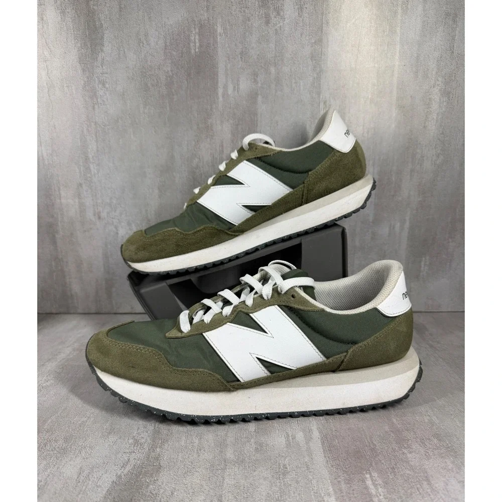 New Balance 237 Mens Sneakers Olive Green White MS237GR Low Top Shoes 10.5 D